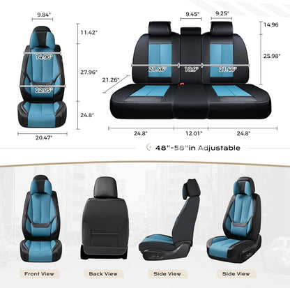 Coverado Seat Covers Full Set, Black Seat Covers for Cars 5 Seats, Car Seat Protector, Waterproof Nappa Leather Car Seat Cushion, Front and Rear Car Seat Cover Fit for Most Sedans SUV Pick-up Truck - Colors B