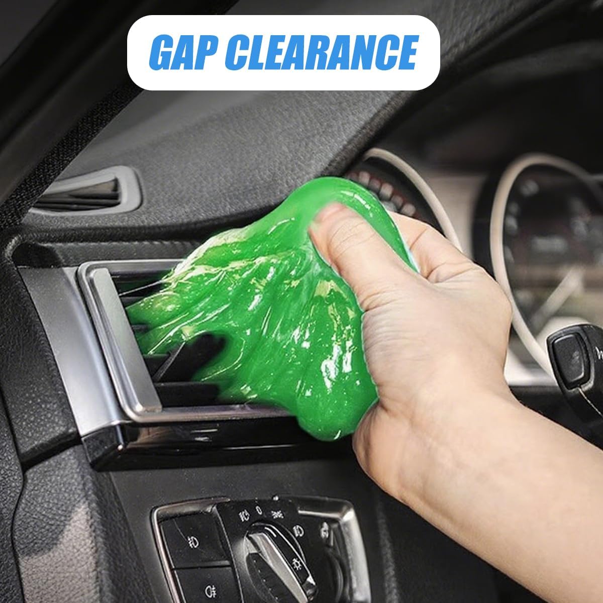 Car Cleaning Gel, Vehicle Dust Detailing Putty Slime Cleaner Kit for Air Vent, Reusable Automotive Interior Detail Clean Mud Removal Tool, Universal for SUV Sedan Truck (Blue)