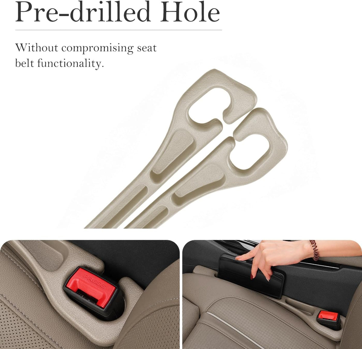 Car Seat Gap Filler 2-Pack, Universal Car Seat Gap Filler Organizer, Seat Gap Plug – Fills Gap Between Seat & Console, Drop-Proof Guard for Phones, Keys & Cards, Fits Cars, SUVs, Trucks, Black