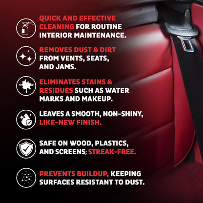 MAXL® Interior Car Cleaner Detailer Spray with NeverDust® Technology Formula (20oz, 1 Pack) - Repels Dust, Wipes Oil, Residue with Matte Finish for Leather, Dash, Trim & Screens - Safe on All Surfaces