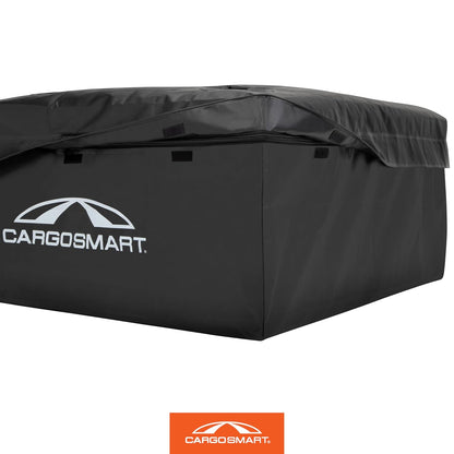 CARGOSMART CargoSmart Soft Sided Car Top Cargo Bag, 38”x38”x18” – Adds up to 15 Cubic Feet of Storage – Easily Mounts to Vehicle’s Roof Rack or Roof Top Basket – Heavy-Duty Vinyl, Black
