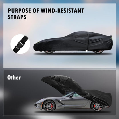Car Cover Custom Fit for Toyota Corolla 2000-2025, Honda Civic 1991-2025, Waterproof All Weather Full Exterior Cover Rain Sun Protector Car Cover with Door Zipper