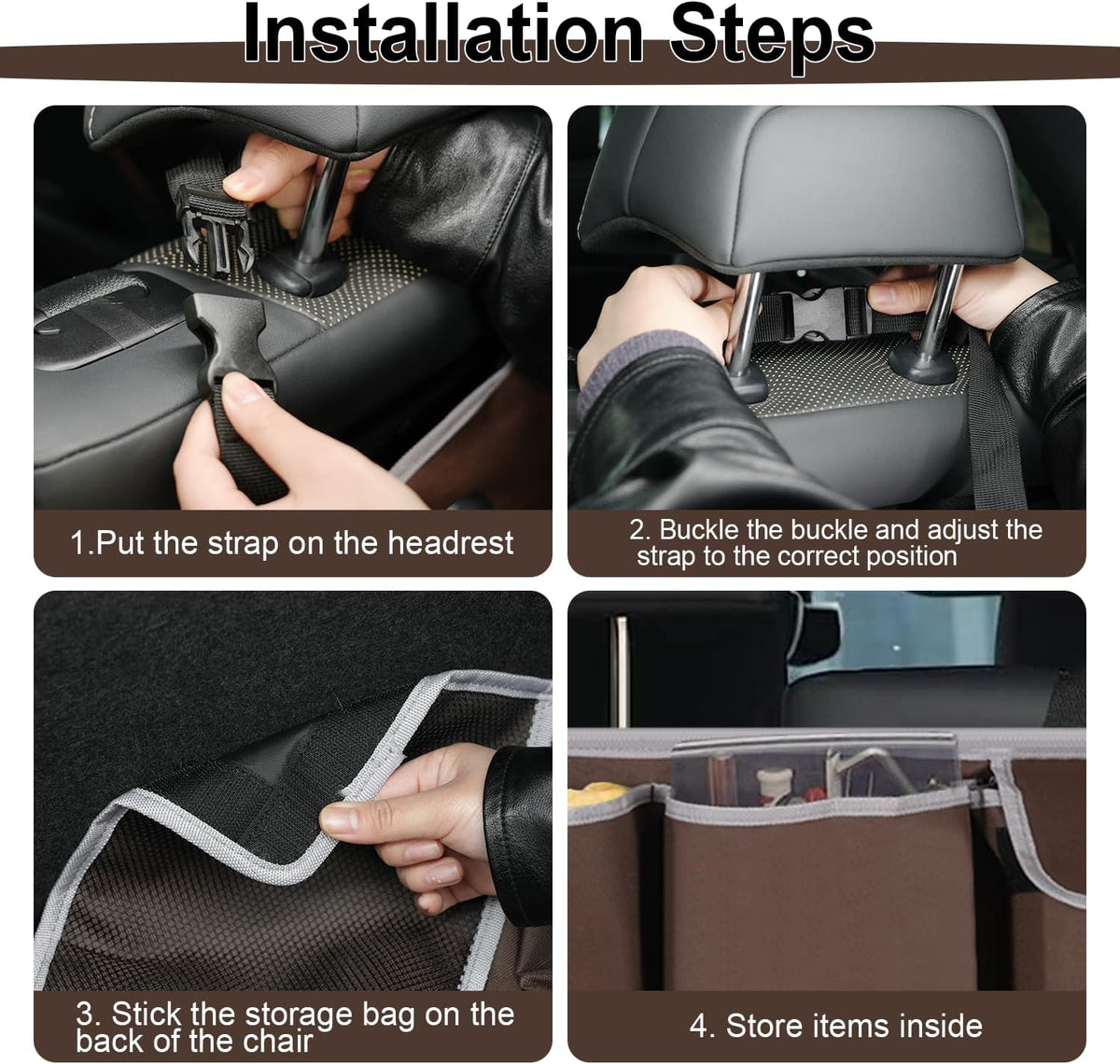 UYYE Trunk Hanging Organizer, Backseat Bag, Car Interior Accessories with 4 Pockets & 2 Mesh Pouches for Groceries, Will Provide More Storage Trunk Space for SUV, Jeep, MPVs