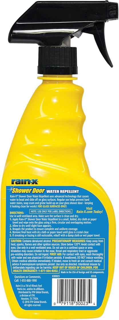 Rain-X 630542 Shower Door Water Repellent, Protects Glass Shower & Doors From Soap Residue And Hard Water Stains Leaving Your Bathroom Beautiful (Pack of 2)