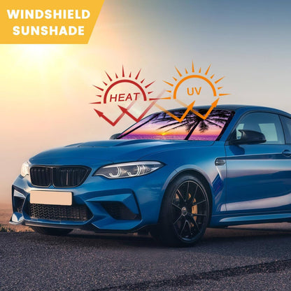 Iridescent Sun Shade for Car Windshield, Foldable Universal Car Windshield Upgrade Sunshade Enhanced UV Rays Reflective Sun Visor Shade Keeps Vehicle Cool
