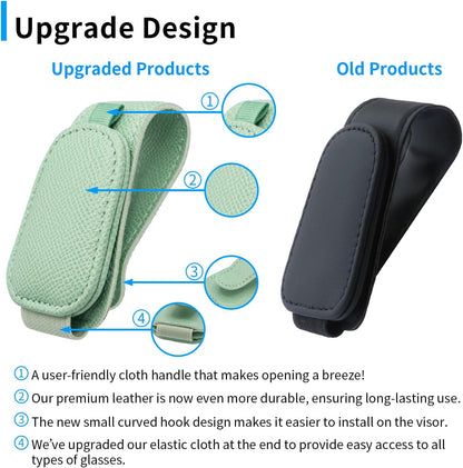 Yuoyar 2 Packs Magnetic Sunglass Holder for Car Visor (Grey) | Magnetic Interior Car Accessories