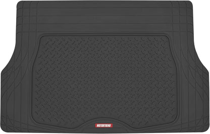 Motor Trend Heavy Duty Utility Cargo Liner Floor Mats for Car Truck SUV, Trimmable to Fit Trunk, All Weather Protection
