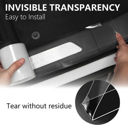 DGSL Car Door Edge Guards Door Sill Protector, 2.7In x 33Ft 5D Carbon Fiber Car Wrap Film, Vinyl Automotive Wrap Film Anti-Collision Fits for Most Vehicles (Black)