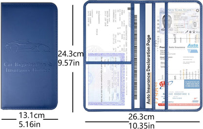 Purple Car Registration and Insurance Holder with Magnetic Closure for Glove Box Organizers Car Document Holder Car Document Organizer Car Glove Box Organizer