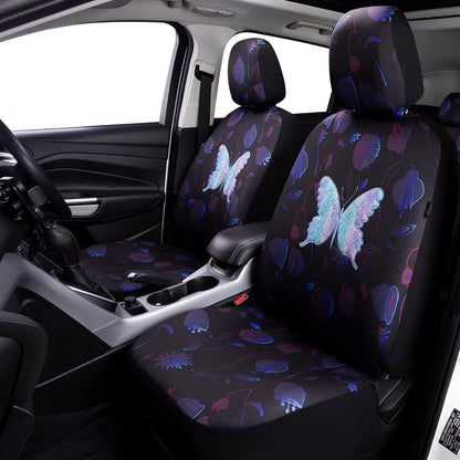Flying Banner Butterfly car seat Covers ful Set Fashion Universal Lady Woman Female Rear Bench Split Colorized (Pink, 2 Fronts - Lace)
