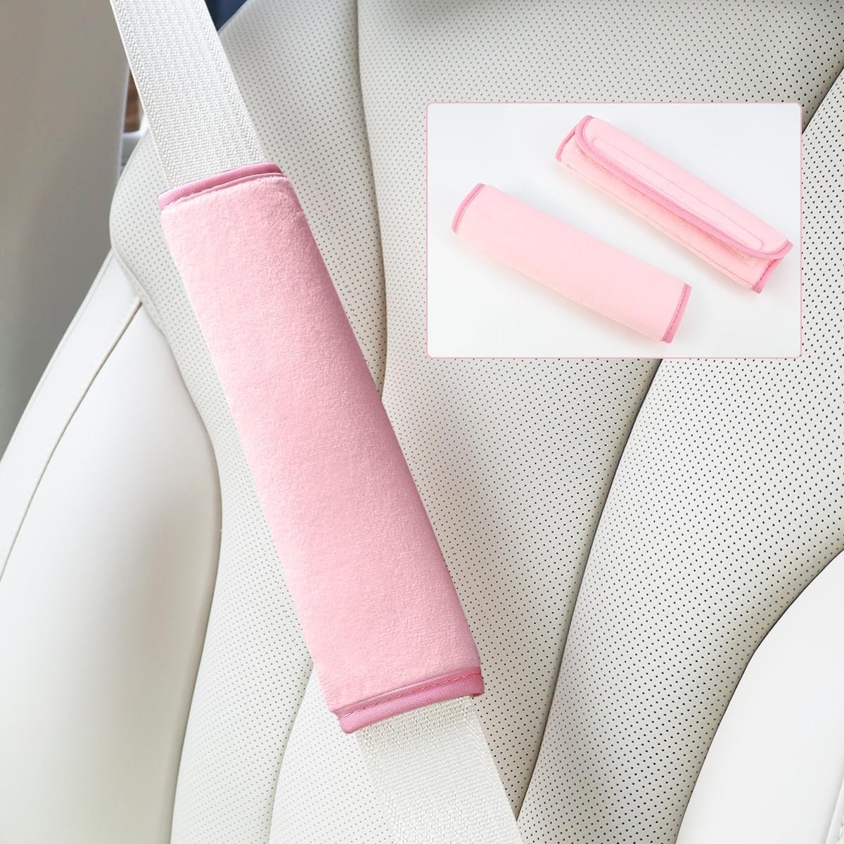 yuntop 2 PCS Car Seat Belt Pads Cover Soft Seat Belt Shoulder Pad Safety Belt Strap Shoulder Pad Comfortable Driving Compatible with Most Cars Helps Protect You Neck and Shoulder (Black)