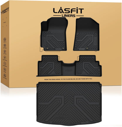 LASFIT Floor Mats Fits for Hyundai Sonata 2020-2026 (Only for FWD & Gas) & Kia K5 2021-2025 (Only for FWD) Custom Fit TPE All Weather Floor Liners Car Mats Accessories, Black