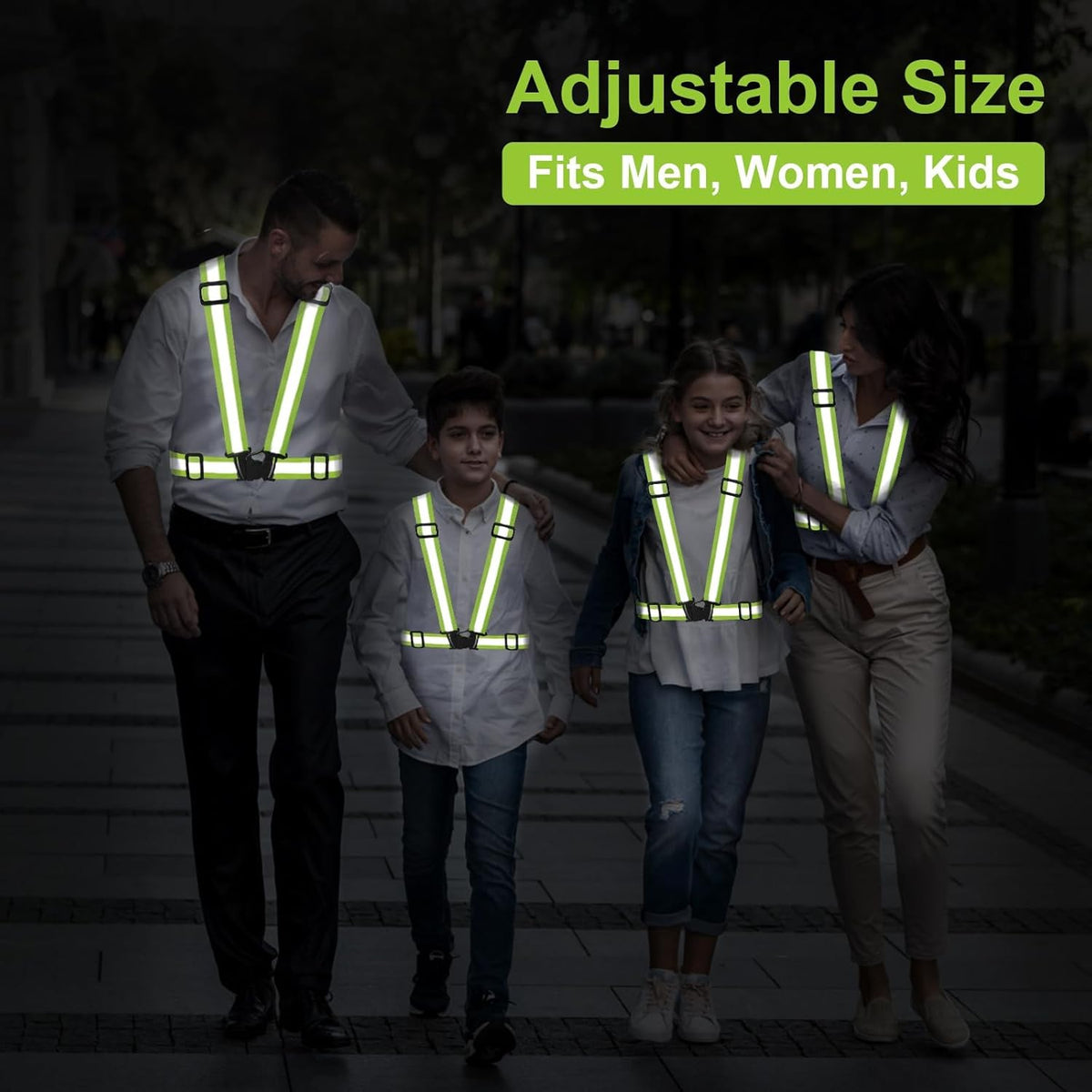 Reflective Vest Running Gear, 2Pack High Visible Safety VES for Cycling Jogging Running Walking, Adjustable for Men Women