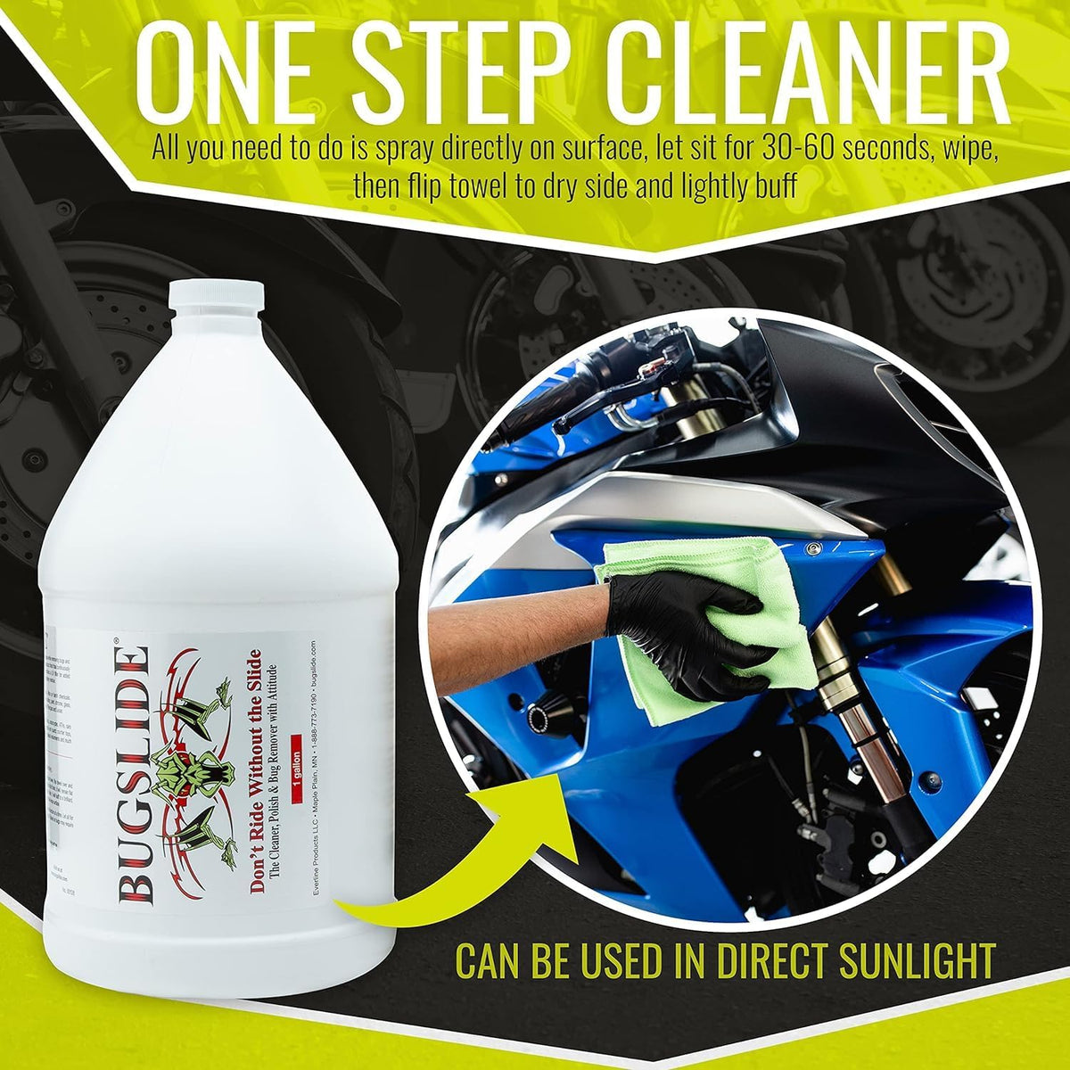 BugSlide Bug Remover – All Purpose Car Cleaner & Detailer Spray, For Vehicle Interior & Exterior Use, Shines, Degreases, Polishes, Wipes Away Bugs on Plastic, Metal,Glass, Windows, Mirrors, 32 oz
