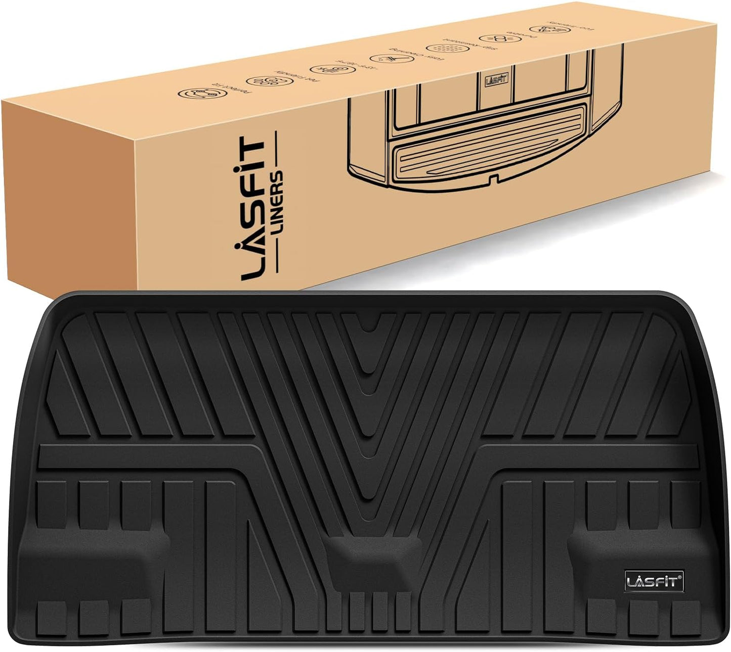 LASFIT Cargo Liner for Honda CR-V 2026 2025 2024 2023 (Gasoline & Hybrid & e:FCEV) All Weather TPE Car Trunk Mat (Upper Position), Cargo Only Black
