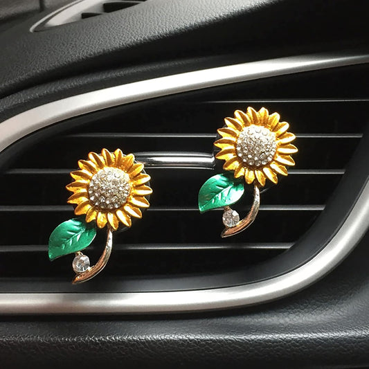 2 Pieces Small Bee Air Vent Clips Bling Bee Car Accessories Cute Car Air Freshener Rhinestone Gift Decorations Charm Car Clip Interior Air Vent Decor