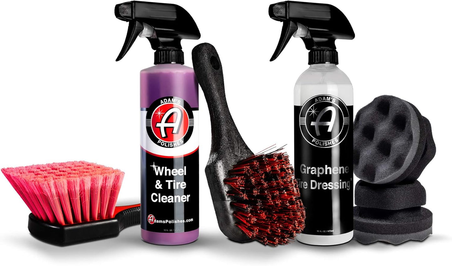 Adam's Polishes Graphene Tire Dressing - Deep Black Finish W/Graphene Non Greasy Car Detailing | Use W/Tire Applicator After Tire Cleaner & Wheel Cleaner | Ceramic Coating Like Tire Protection (16oz)