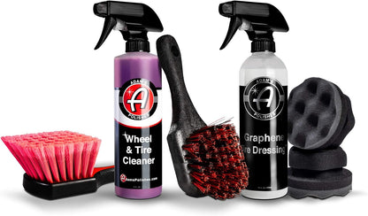 Adam's Polishes Graphene Tire Dressing - Deep Black Finish W/Graphene Non Greasy Car Detailing | Use W/Tire Applicator After Tire Cleaner & Wheel Cleaner | Ceramic Coating Like Tire Protection (16oz)