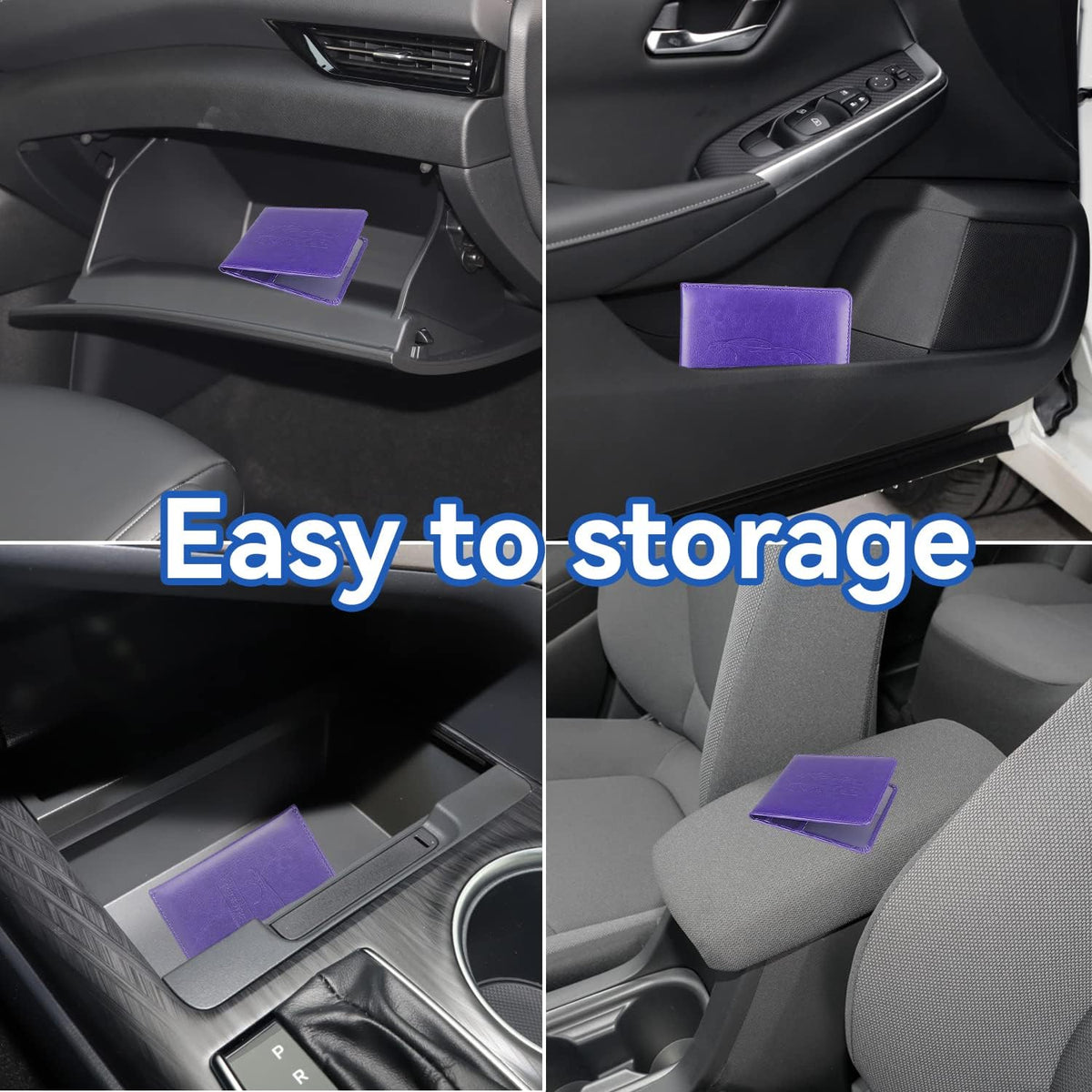 Car Registration and Insurance Holder, Premium Pu Leather Vehicle Glove Box Organizer - for Driver License, Cards & Essential Documents (L-Orange)