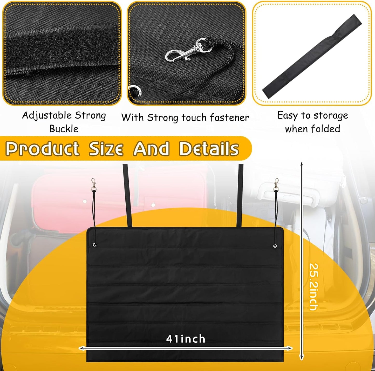 Tinideya Large Rear Bumper Protector for Cars 41 x 25 Inch Bumper Guard Foldable Protective Mat Dog Blanket Cargo Liner Preventing Scratches While Unloading and Loading for SUV Van Truck Vehicle