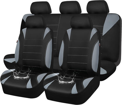 CAR PASS Waterproof Car Seat Covers Front Seats Only with 5mm Composite EVA, Neoprene Car Seat Cover with Separate Headrest Cover, Quick Setup Universal Fit for Car SUV Trucks,Airbag Compatible（Gray