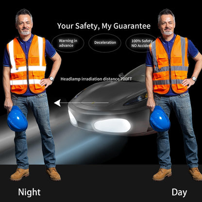 Reflective Safety Vest for Women Men High Visibility Security With Pocket Zipper Front Meet ANSI/ISEA Standard