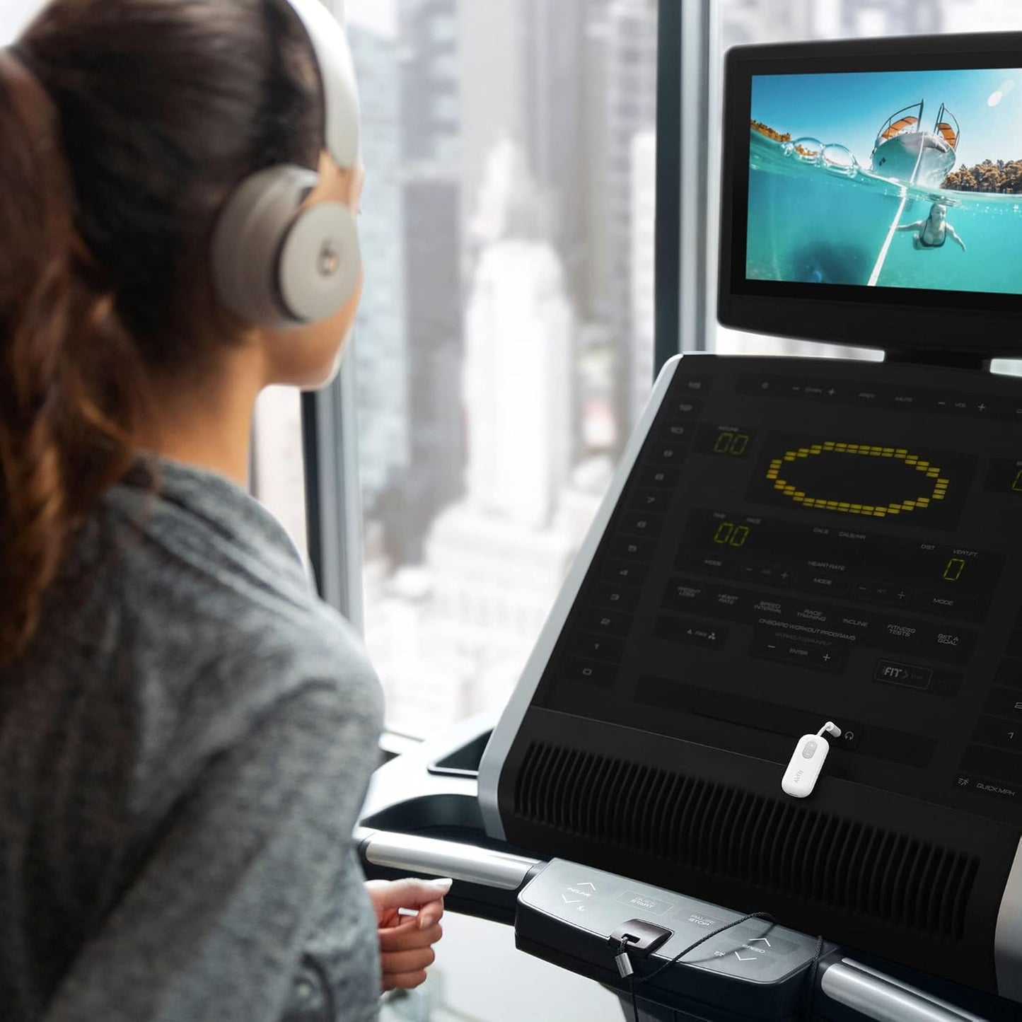 AirFly Pro 2 Deluxe – Bluetooth Adapter for Airplane, Pair 2 AirPods or Wireless Headphones – 3.5mm AUX Bluetooth Transmitter/Receiver for Cars, Boats, Treadmills, TVs – Airplane Travel Essentials