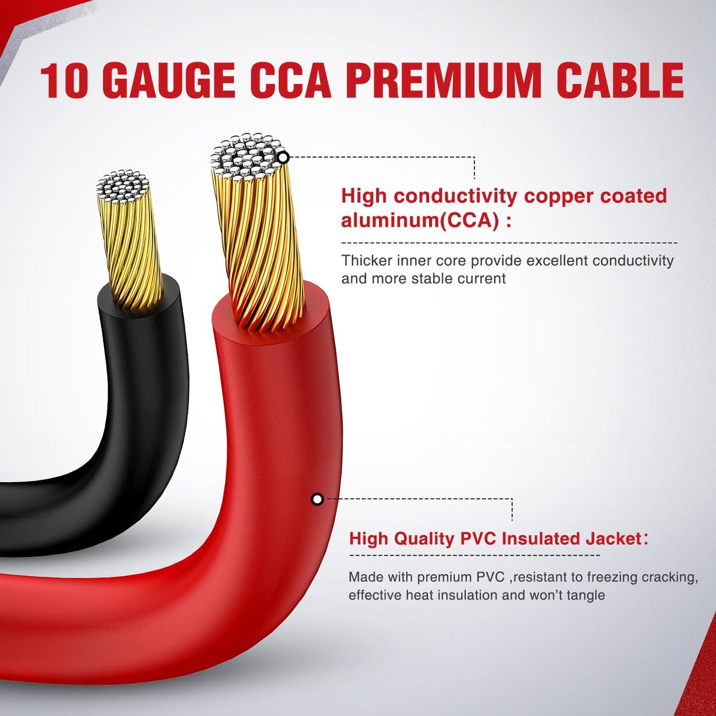 Nilight Jumper Cables for Car Battery 8 Gauge 12 FT Booster Cable Heavy Duty 250 A CCA with Carrying Bag Jump Start Emergency Kit Pickup Vans SUV Sedan Motorcycle
