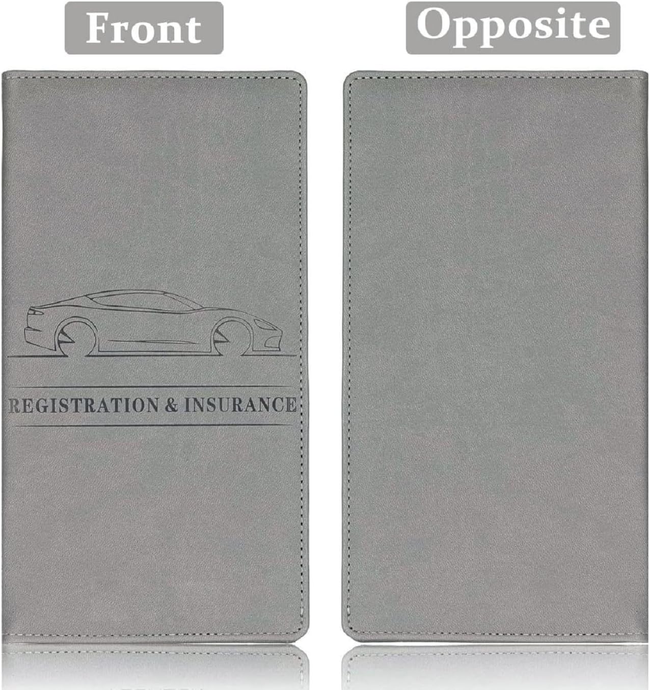 Car Accessories Registration and Insurance Holder,Leather Essential Card Magnetic Shut Vehicle Glove Box Organizer Case for Auto Driver License Document Truck Motorcycle Boat Men Women,Black
