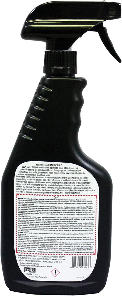 Malco OXY Carpet & Upholstery Cleaner - Stain Remover Spray for Car Interior Fabric/Cleans the Toughest Vehicle Stains/Deep Cleaning Liquid Formula / 1 Gallon (127801)