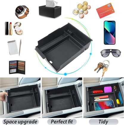 SKTU 2-Pack 2023 2024 2025 2026 Lexu s RX350 Center Console Organizer for 2023-2026 Lexu s RX350/RX450h/RX500h Console Tray 2023 2024 2025 2026 RX350 Accessories with Sunglasses Holder [Double Layers]
