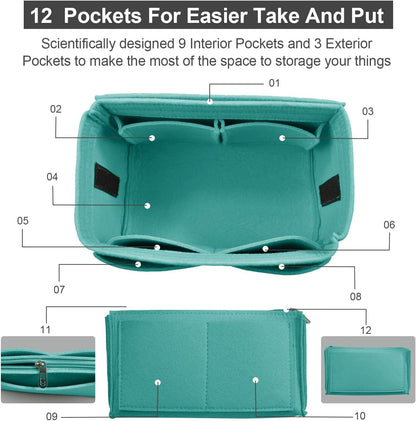 OMYSTYLE Purse Organizer Insert, Felt Tote Bag Organizer Insert with 5 Sizes, Handbag Dividers for Inside Purse, Compatible with Longchamp, Neverful, Speedy and More