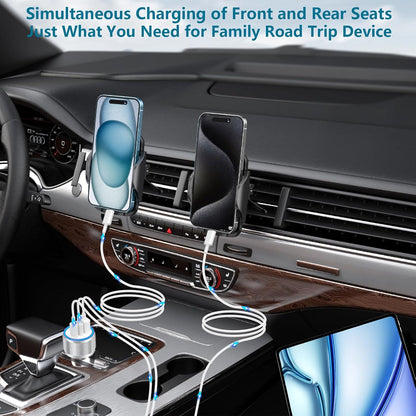 USB C Car Charger, Rombica 2Pack 3-Port 67W Dual PD USB-C&USB-A Car Power Cigarette Lighter USB Charger 3 in 1 PD/QC Type C Fast Car Charge for iPhone 17 17 Pro Max 16 15 14 13 12/Galaxy S26 S25/Pixel