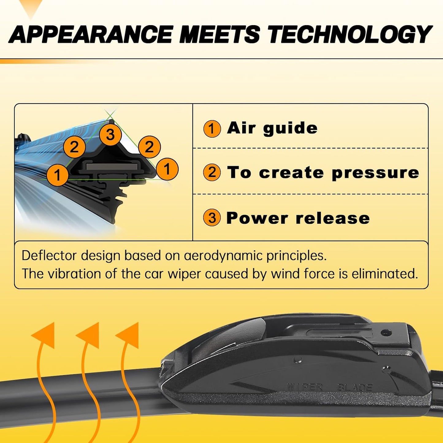 AUTOBOO 26" and 16" Windshield Wipers Blades (Pack Of 2),OEM Quality Premium All-Seasons Wiper blades,Stable and Quiet wiper blades - Colors A