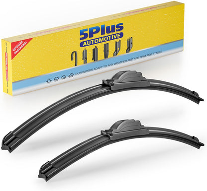 5 PLUS 22 Inch Windshield Wiper Blades 2 Pack(Pack Of 2), All-Season Performance Automotive Replacement Windshield Wiper Blades for My Car