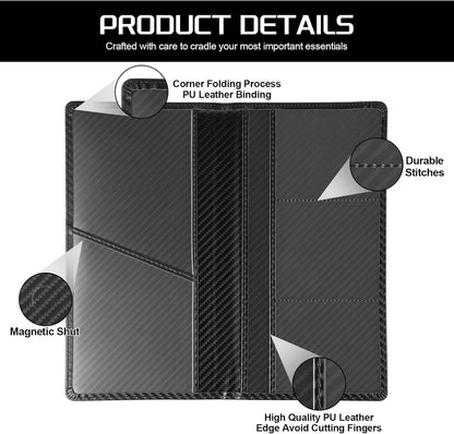 JUSTTOP 1Pack Car Registration and Insurance Holder,Car Document Holder for Cards License with Magnetic Shut,Vehicle Glove Box Car Organizer for Documents, Cards, License(Black)