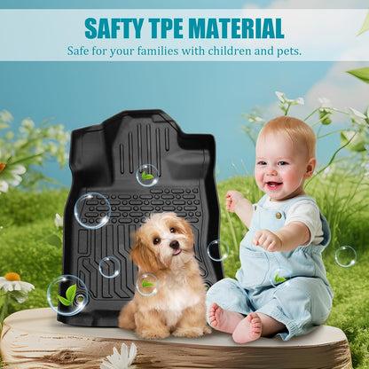 All Weather Floor Mats for 2016-2019 Chevy Cruze (No Fit 2016 Cruze Limited), Chevy Cruze Floor Mats, 1st and 2nd Maximum Coverage, 3D Waterproof TPE Rubber Protector Car Mats Full Set Liners