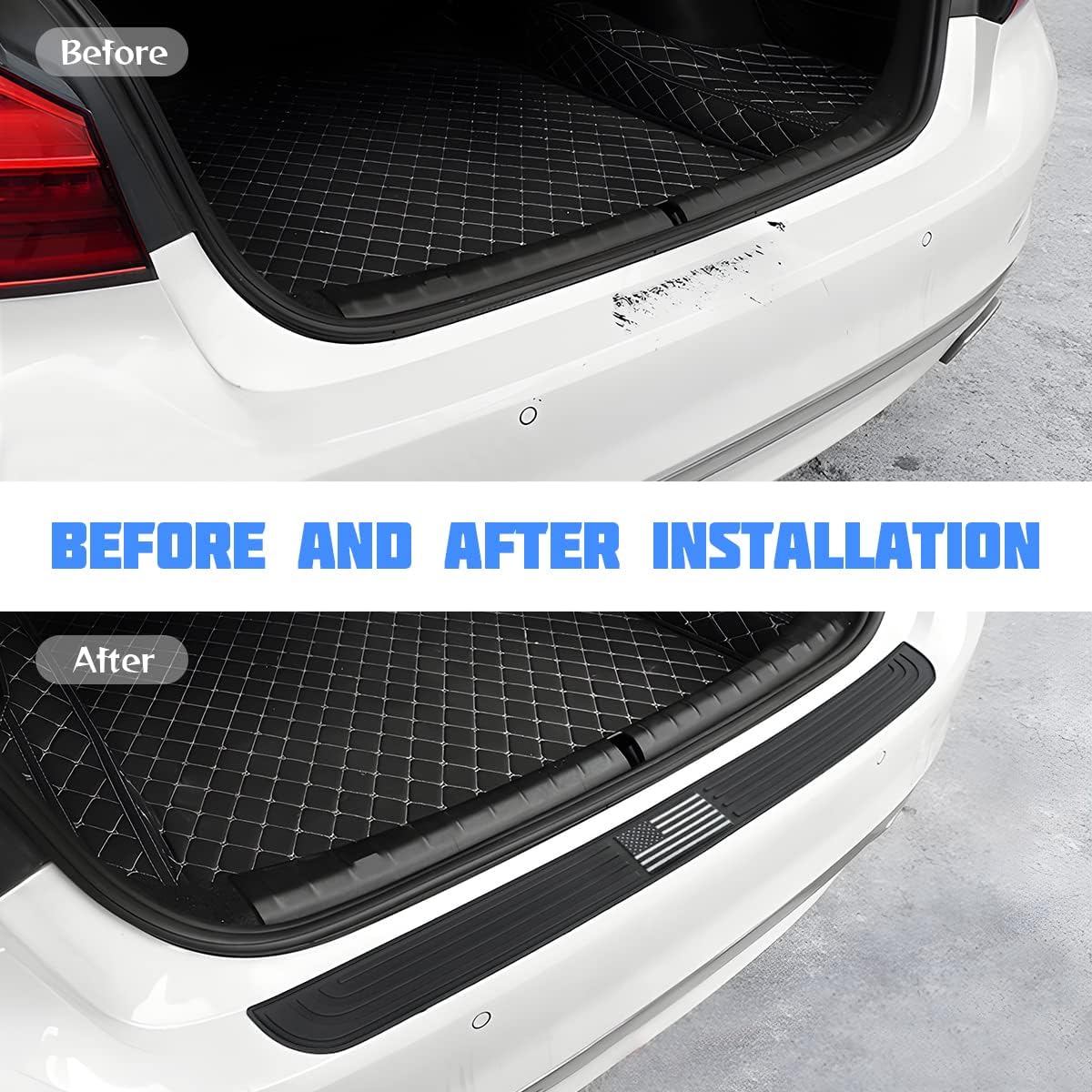 Car Rear Bumper Protector Guard, Anti-Scratch Abrasion Rubber Trunk Door Entry Sill Guard, Non-Slip Vehicle Trim Cover Protection Strip, Car Accessories for Most Cars and SUV (Black/Red/35.4" x2.7)