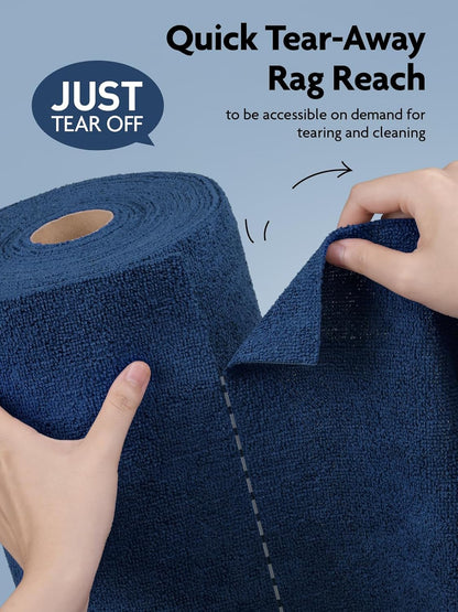 Fantasticlean Microfiber Cleaning Cloth Roll -75 Pack, Tear Away Microfiber Towels, 12" x 12", Reusable, Washable, Scratch Free, Ultra Absorbent for All-Around Cleaning Supplies (DimGray)