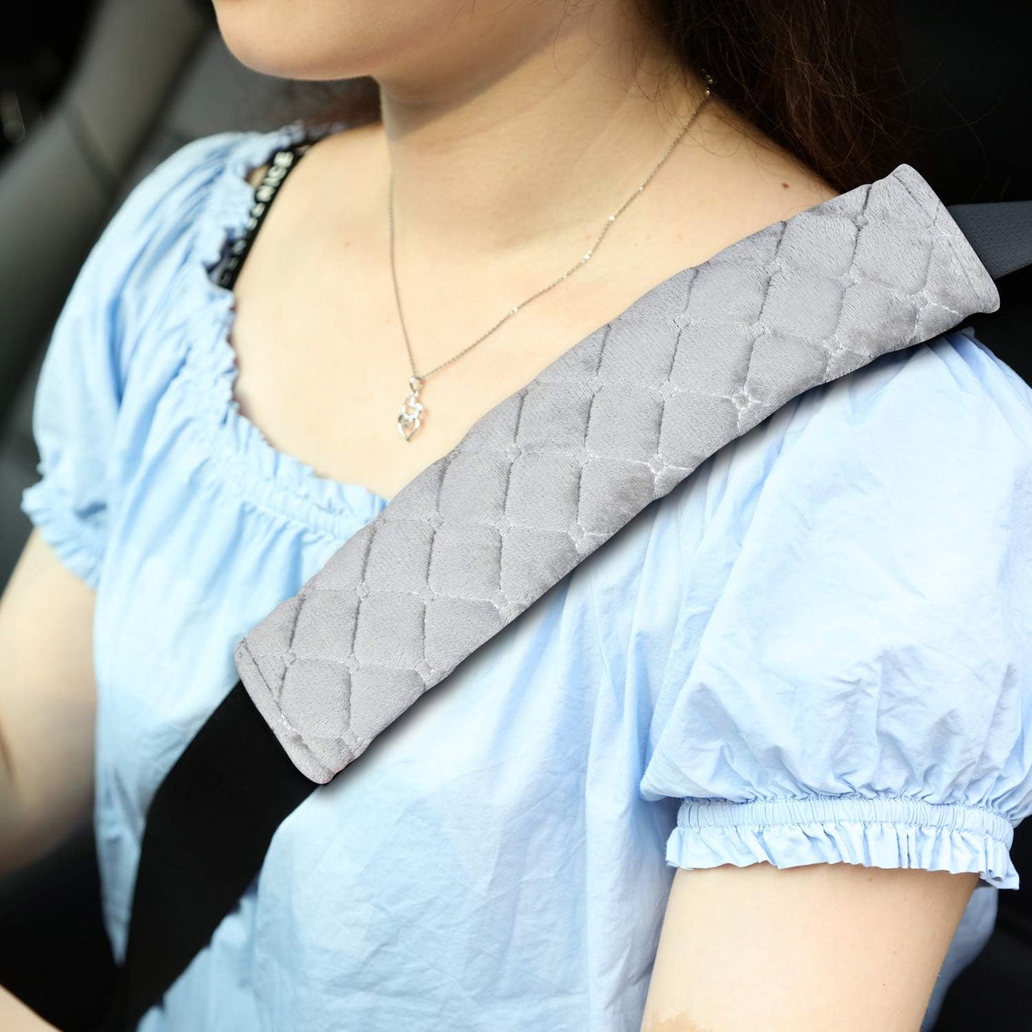 Tatuo 4 Pack Seat Belt Cover Extra Long Seat Belt Pads for Car Soft Comfort Shoulder Strap Covers Harness Pads Helps Protect Your Neck and Shoulder(10.6 Inch,Black)