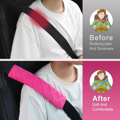 JUSTTOP 2-Pack Universal Car Seat Belt Pads Cover for A More Comfortable Driving, Seat Belt Shoulder Strap Covers Harness Pad for Car Interior Accessories(Black)