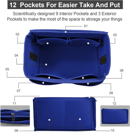 OMYSTYLE Purse Organizer Insert, Felt Tote Bag Organizer Insert with 5 Sizes, Handbag Dividers for Inside Purse, Compatible with Longchamp, Neverful, Speedy and More