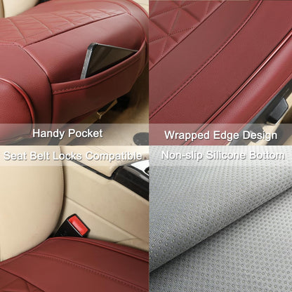 Black Panther Luxury Faux Leather Car Seat Cover Front Bottom Seat Cushion Cover, Anti-Slip and Wrap Around The Bottom, Fits 95% of Vehicles - 1 Piece,Black