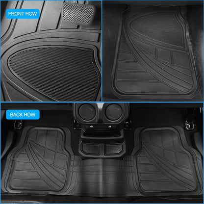 Nilight Rubber Cargo Mats for Cars Trucks SUVs,Universal Trim to fit for Most Vehicles,All Weather Protection Heavy Duty Cargo Liners