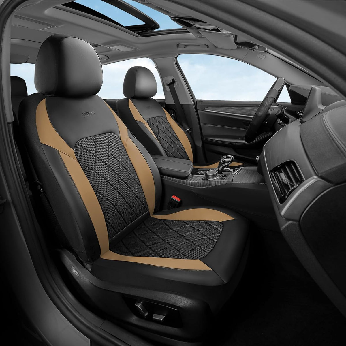 Coverado Car Seat Covers, Seat Covers Full Set, 5 Seats Automotive Seat Cover, Mesh Breathable Seat Protectors, Universal Fit for Most Cars