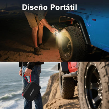 Acmount D18 Jump Starter with Air Compressor, 6000A Car Battery Jumper Starter Portable(All Gas/10.0L Diesel), 150PSI Tire Inflator Air Pump, 12V Jump Pack, 800LM Flashlight, Car Gift for Man