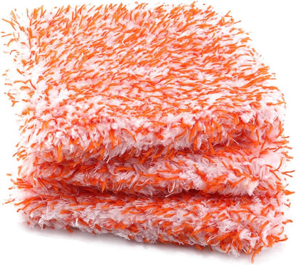SPTA Microfiber Car Wash Mitt, 3Pcs Car Sponge Glove Wrapped in Soft, Plush Fiber Cloth Material, Safe Washing with Any Car Soap, Bucket, Foam Gun, Foam Cannon, Other Cleaning Supplies