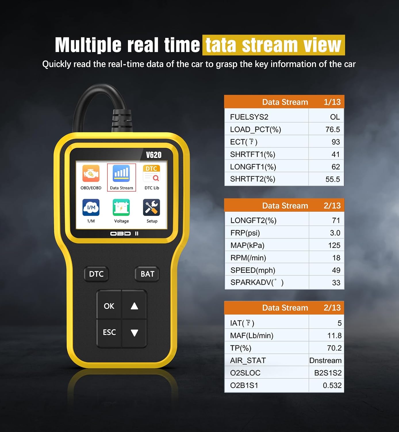 UMEIJA OBD2 Scanner with Upgrade Battery Tester - Diagnostic Tool for Cars That Check Engine Light & Emissions Readiness Read and Clears Vehicle Error Codes for All OBD II Protocol Vehicles Since 1996