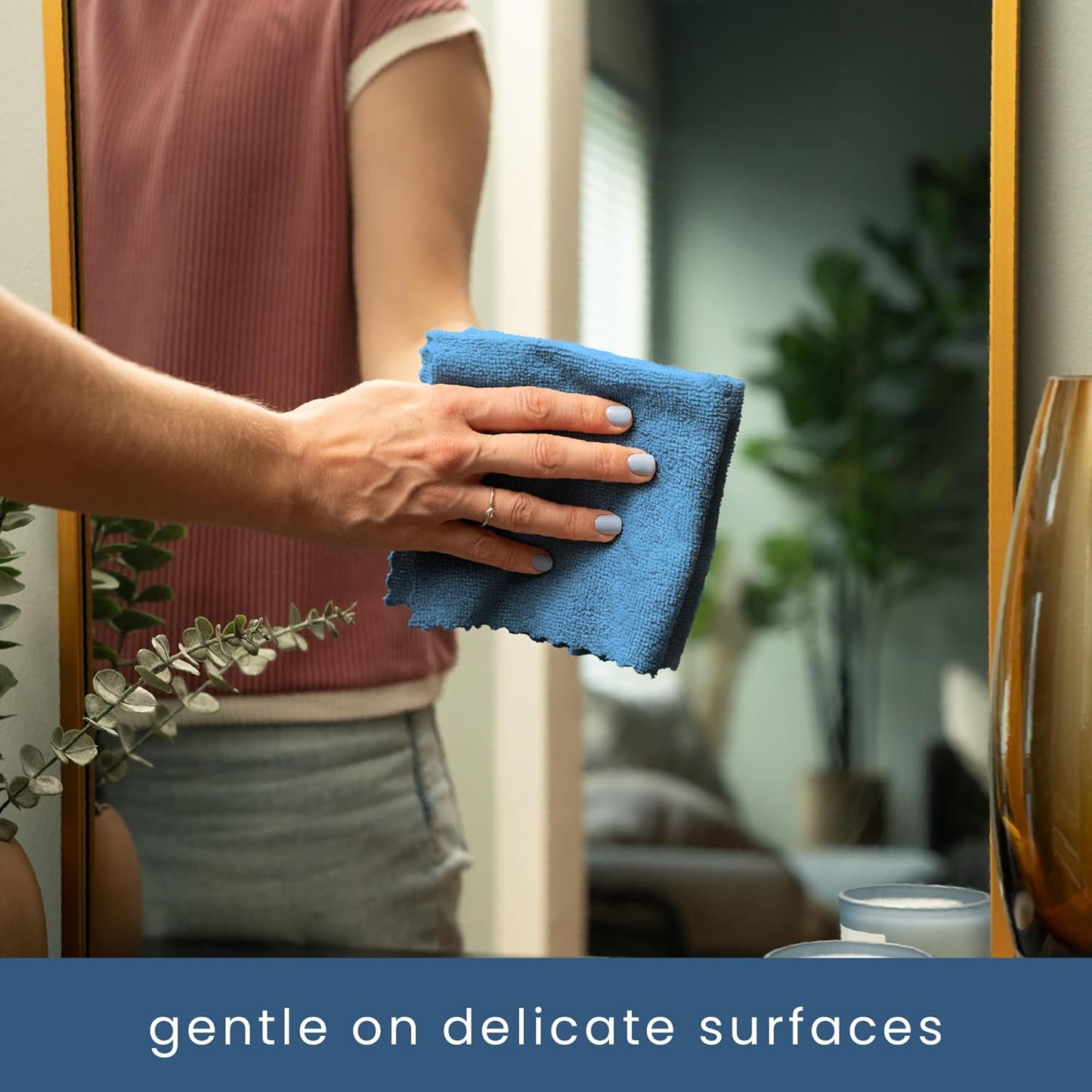 S&T INC. 50 Pack Microfiber Cleaning Cloth with Box, Bulk Towels for Home, Reusable Microfiber Towels for Cars, Cleaning Rags, White, 190gsm, 11.8 Inches x 11.8 Inches, 50 Count