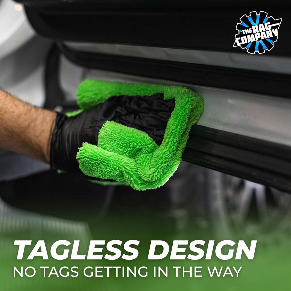 The Rag Company - Creature Edgeless Auto Detailing Towels (10-Pack) Professional 70/30 Blend, Dual-Pile Plush Microfiber, Buffing & Polishing, 420gsm, 16in x 16in, Black